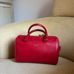 Saint Laurent Cherry Red Mini Duffle